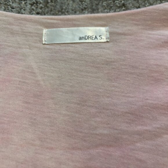 Pink Shirt - Short Sleeves - Deep V Neck - Long Length - Tight - Size Medium - Picture 3 of 4